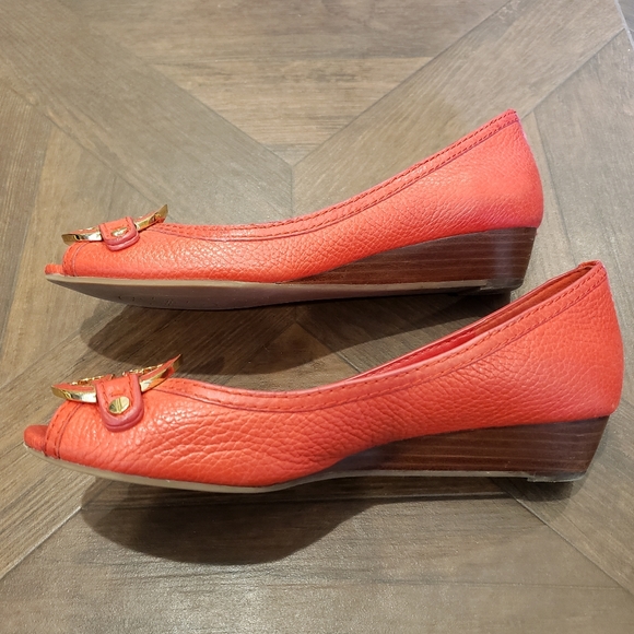 Tory Burch Amanda demi wedge shoes red size 8 - Picture 4 of 7